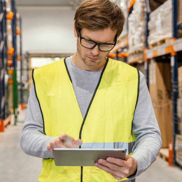 MRO procurement specialist working in a warehouse